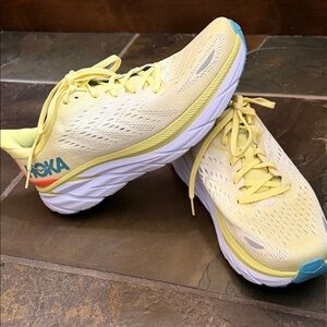 Hoka Clifton 8 Women's Lemon Yellow running athletic Shoes